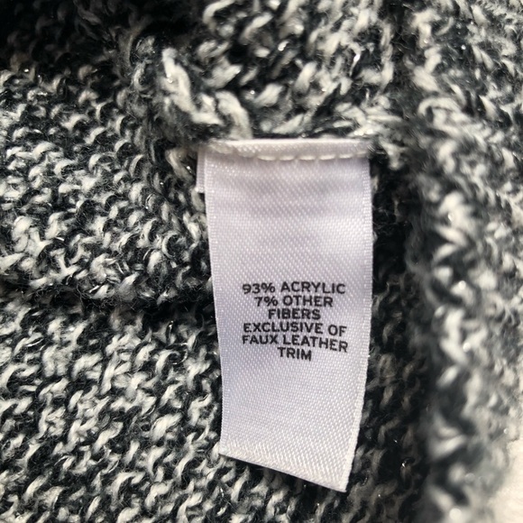 Trouve Black White Silver Zip Cardigan Sweater XS - Picture 5 of 6